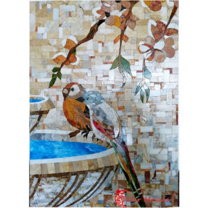 stone mosaic decoration parrot
